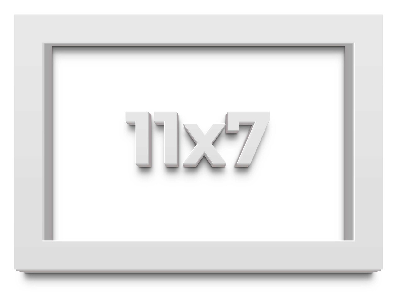 Photo Size Slim Profile White Frame - UV Acrylic, Foam Board Backing, Hanging Hardware